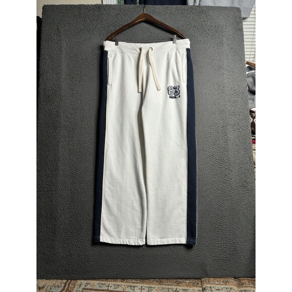 Vintage Old Navy Sweatpants Sz Large Baggy Stripe Y2K Draw String Wide Leg - Picture 1 of 16